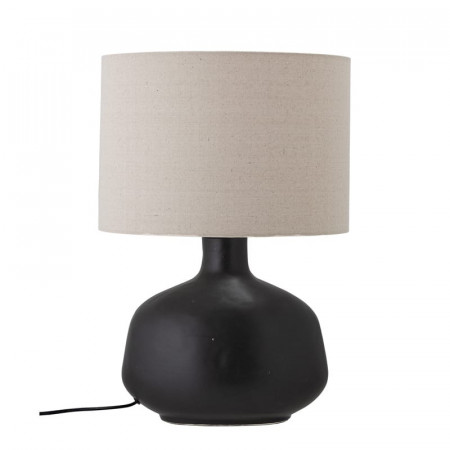 Lampe de salon noir abat-jour blanc - Lalin 