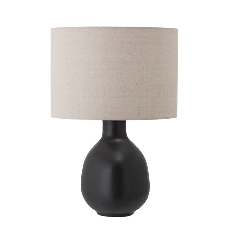 Lampe de salon noir abat-jour blanc - Lalin 