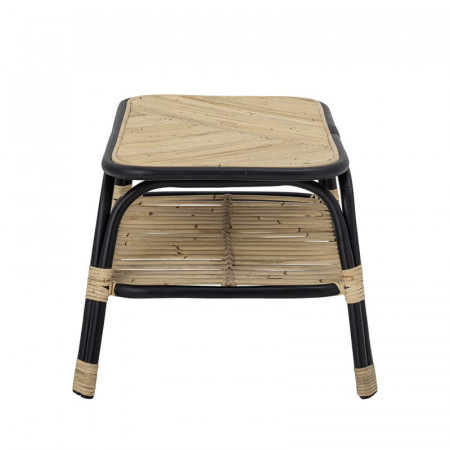 Petite table basse en rotin noir et naturel - Loue 