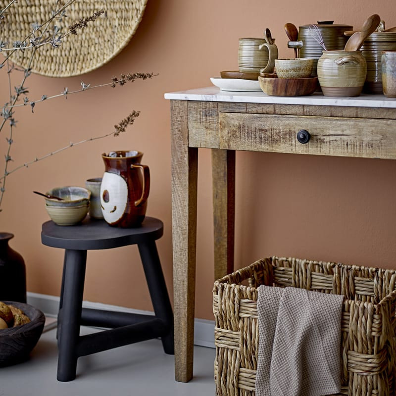 Tabouret noir en bois - Malie 