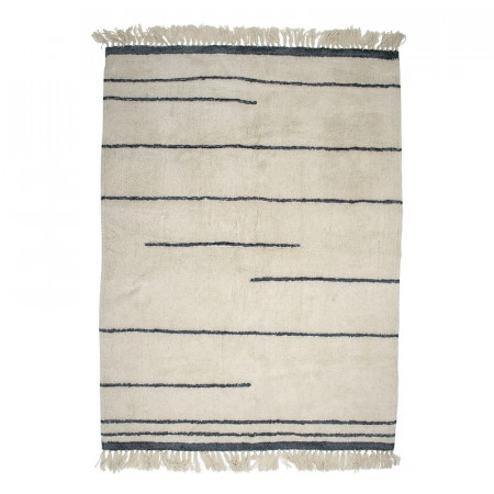 Tapis bloomingville blanc et lignes grises 200x140 - Antonella 