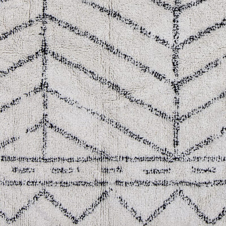 Tapis de salon blanc avec motifs gris 300x200 - Oiva 