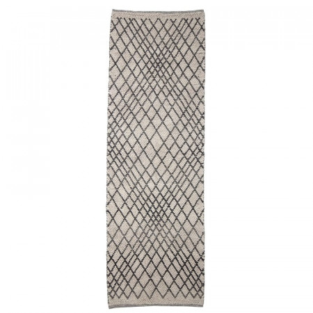 Tapis long couloir noir et blanc 250x80 - Kaya 
