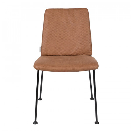 Chaise industrielle en simili cuir marron et métal - Fonzo 