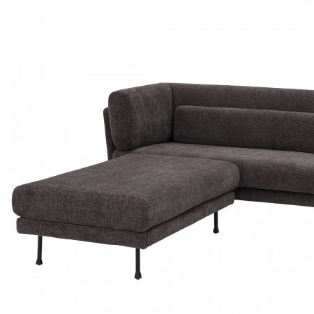 Grand canapé gris anthracite avec repose pieds modulable - Conti