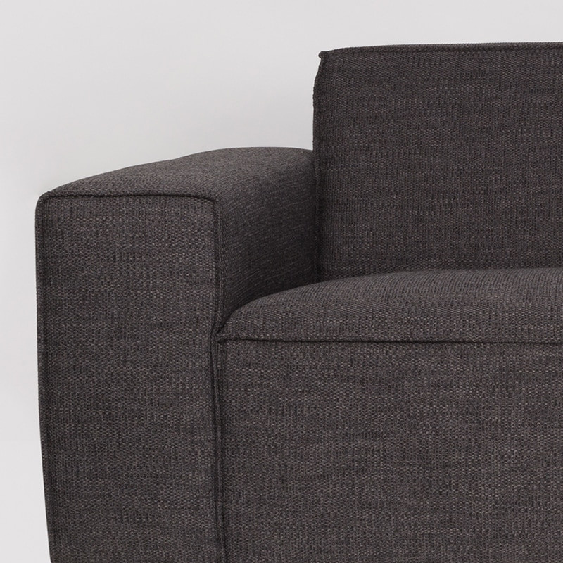 Canapé 3 places en tissu gris anthracite contemporain - Bor 