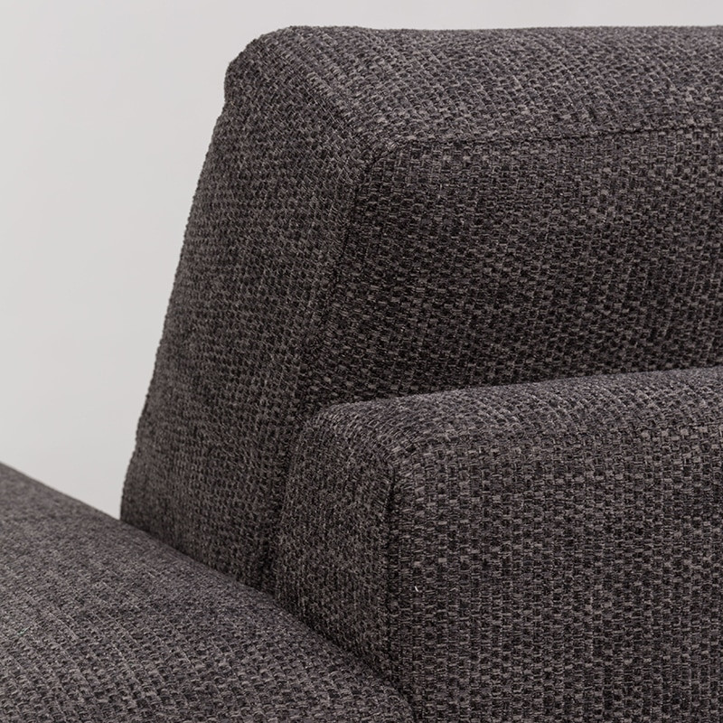Canapé droit tissu gris anthracite confortable - Jean 
