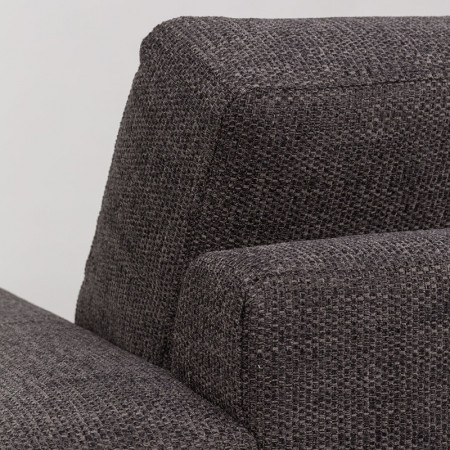 Canapé droit tissu gris anthracite confortable - Jean 
