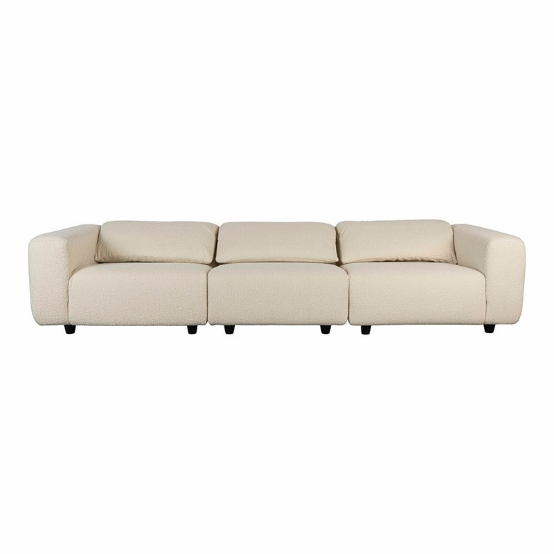 Grand canapé blanc design confortable en laine bouclée Wings Zuiver