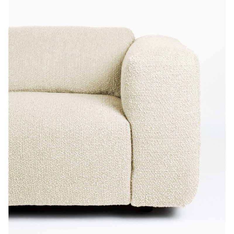 Grand canapé design blanc confortable en laine bouclée - Wings 