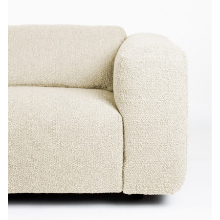 Grand canapé design blanc confortable en laine bouclée - Wings 