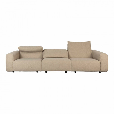 Grand canapé design beige confortable en laine bouclée - Wings 