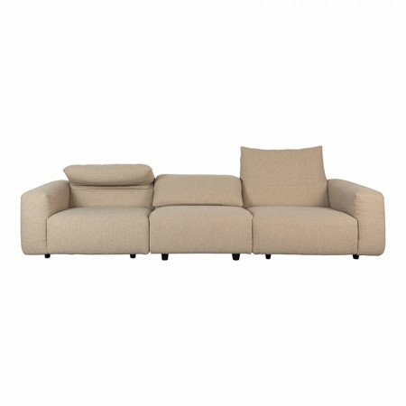 Grand canapé design beige confortable en laine bouclée - Wings 