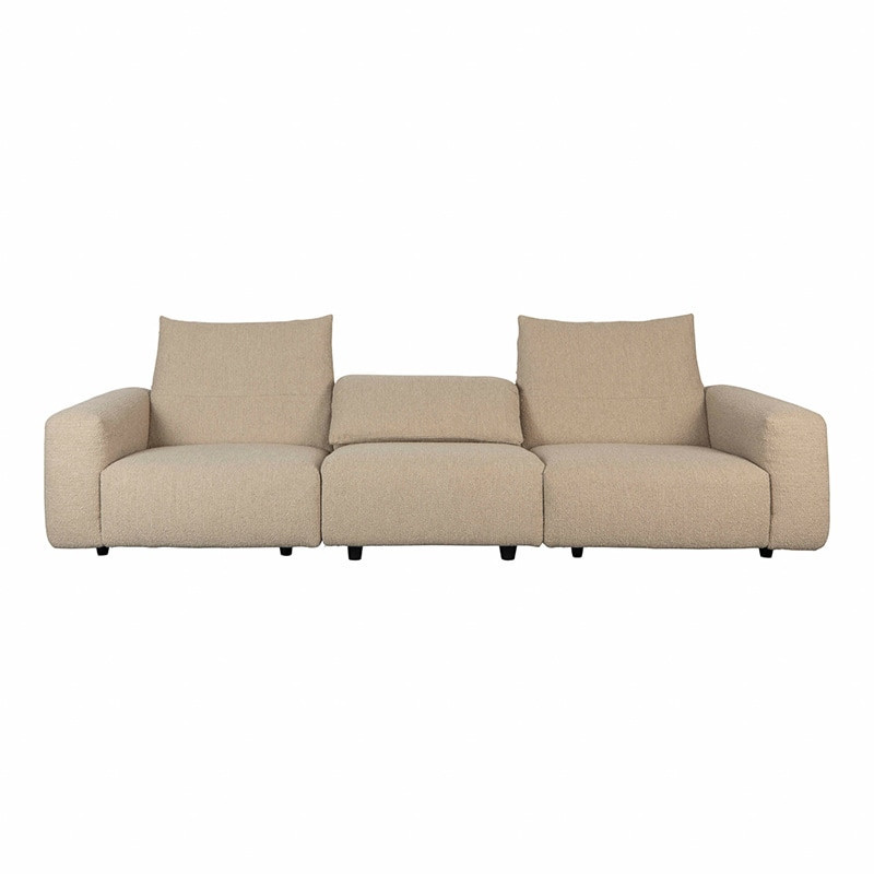 Grand canapé design beige confortable en laine bouclée - Wings 