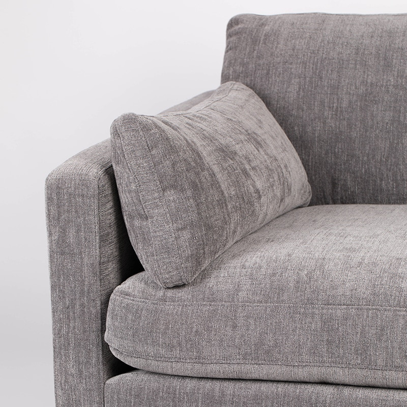 Grand canapé droit tissu gris contemporain 4 places - Summer 
