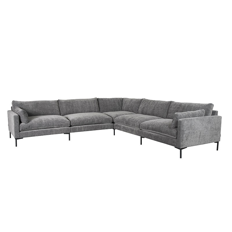 Canapé d'angle gris confortable style contemporain Summer Zuiver