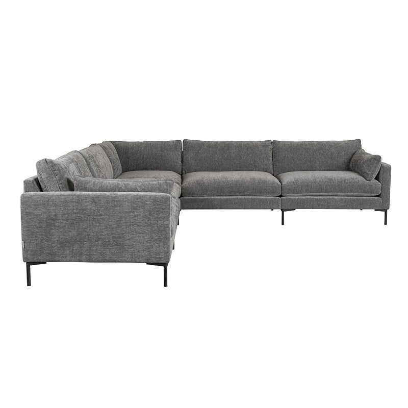 Canapé d'angle tissu gris confortable style contemporain - Summer 