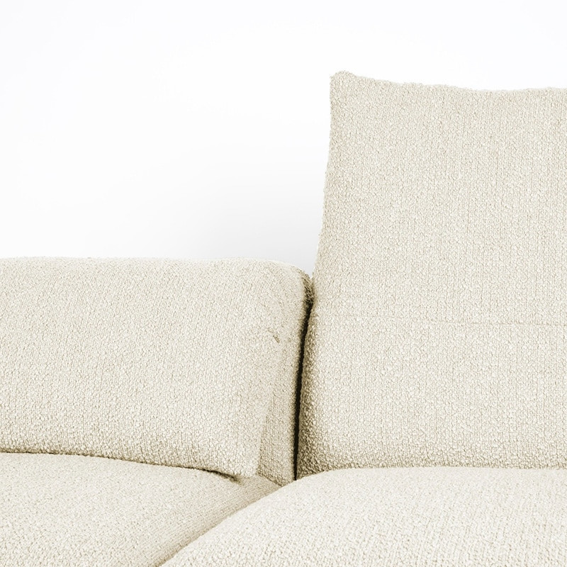 Canapé design blanc confortable en laine bouclée 3 places - Wings 
