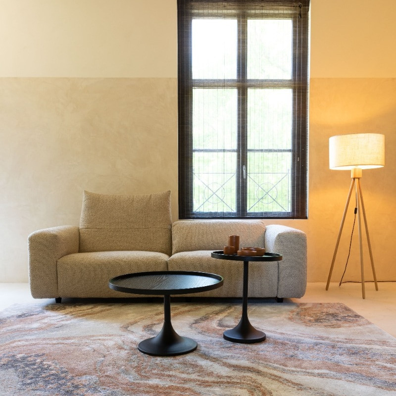 Canapé design beige confortable en laine bouclée 3 places - Wings