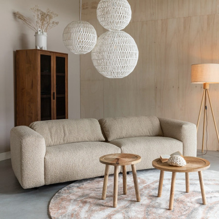 Canapé design beige confortable en laine bouclée 3 places Wings Zuiver