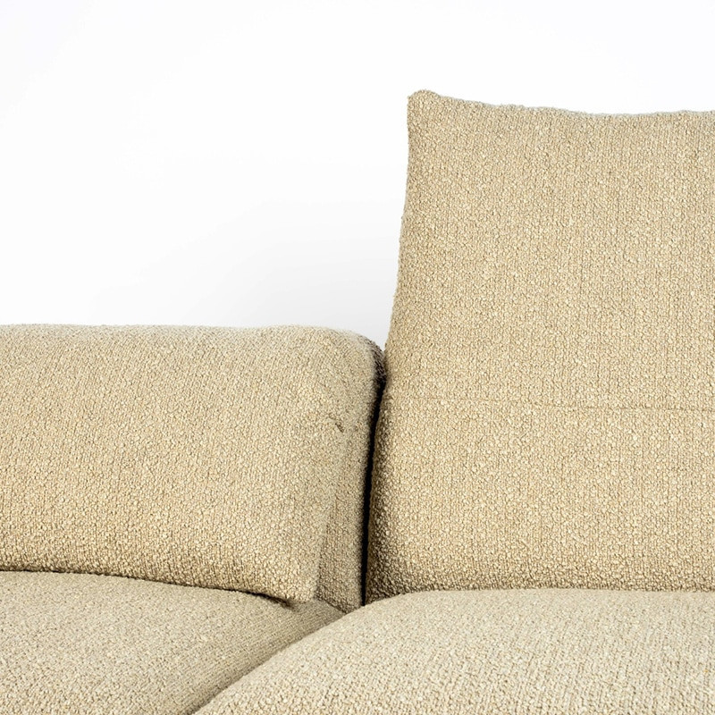 Canapé design beige confortable en laine bouclée 3 places - Wings 