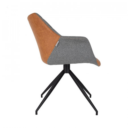 Chaise fauteuil design pivotant avec accoudoirs bi-matière - Doulton 