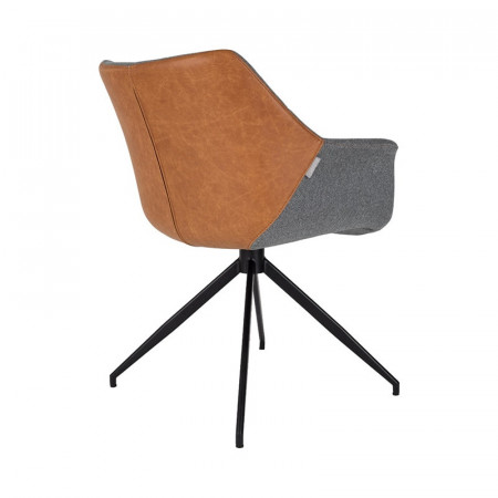 Chaise fauteuil design pivotant avec accoudoirs bi-matière - Doulton 