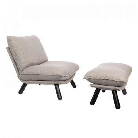 Petit fauteuil salon design gris clair - Lazy 