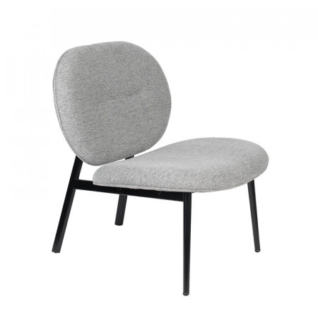Fauteuil salon gris design en tissu Spike Zuiver