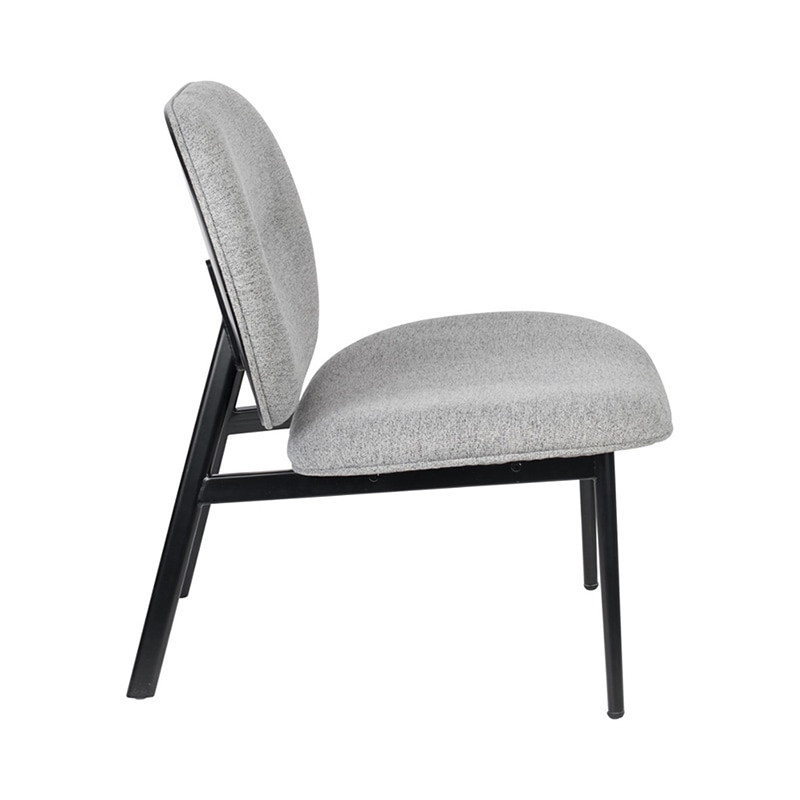 Fauteuil salon design tissu gris - Spike 