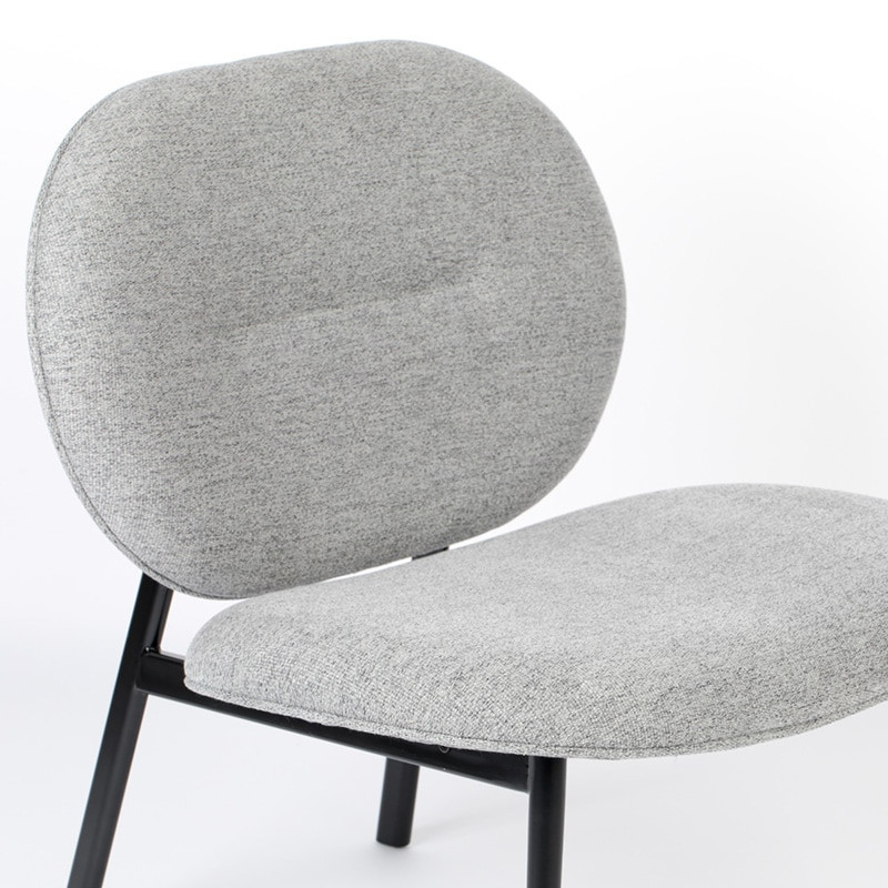 Fauteuil salon design tissu gris - Spike 