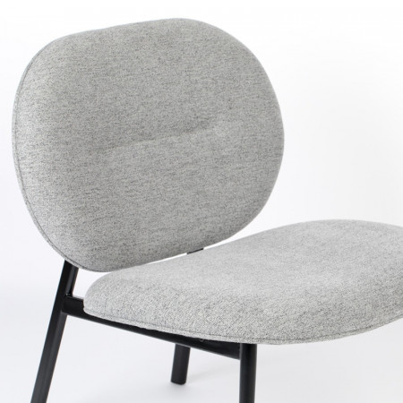 Fauteuil salon design tissu gris - Spike 