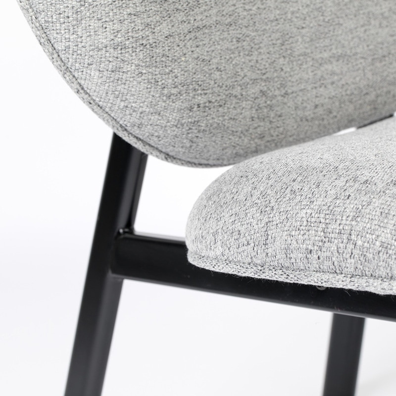 Fauteuil salon design tissu gris - Spike 