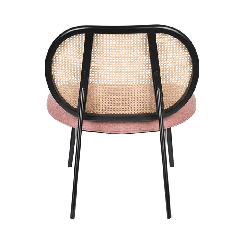 Fauteuil cannage et tissu rose design - Spike 