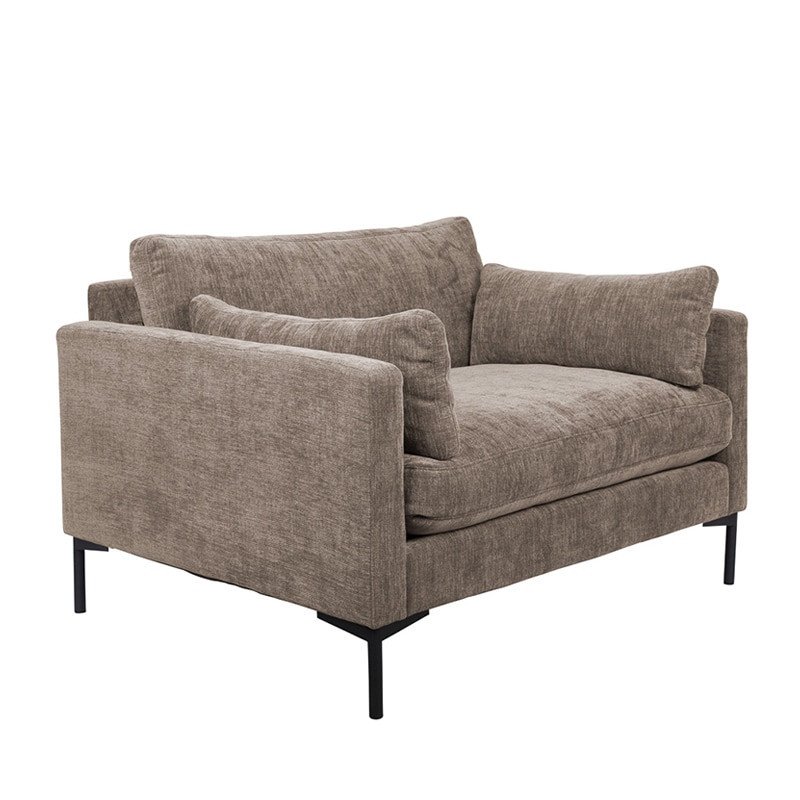 Fauteuil taupe design confortable en tissu Summer Zuiver