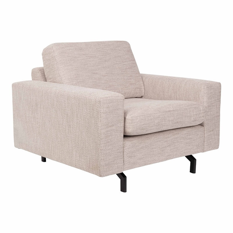 Fauteuil beige confortable en tissu Jean Zuiver