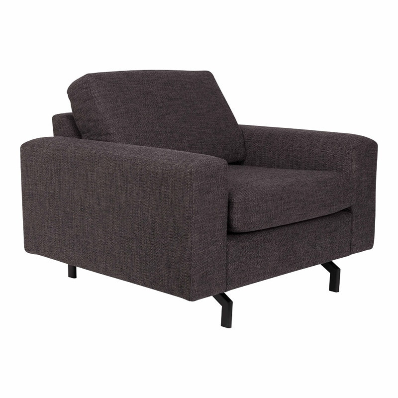 Fauteuil salon gris anthracite confortable Jean Zuiver