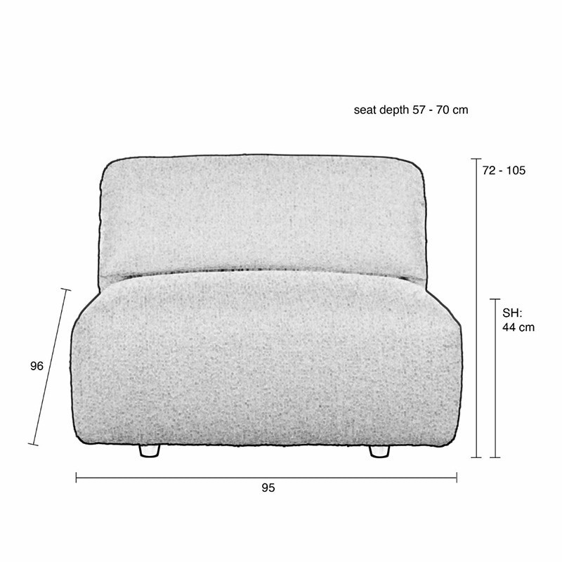 Fauteuil design confortable blanc en laine bouclée - Wings 