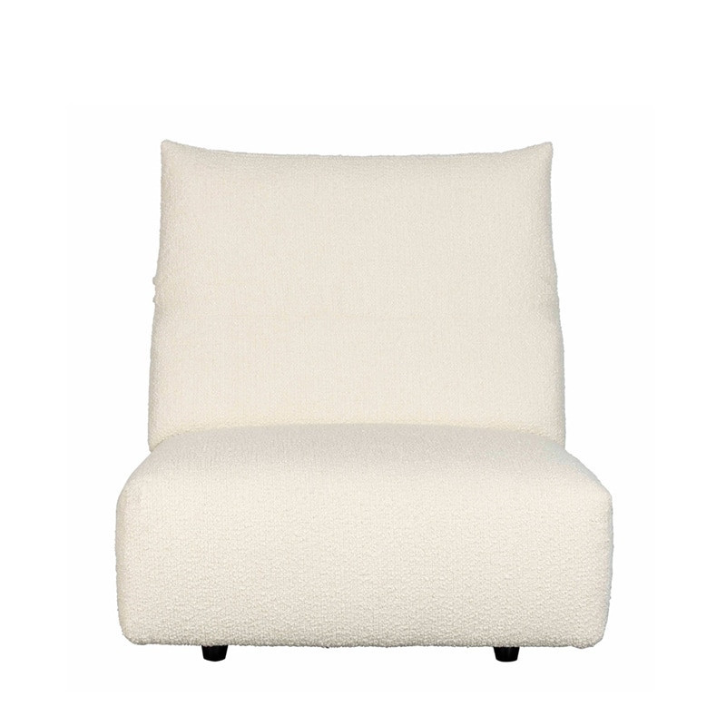 Fauteuil design confortable blanc en laine bouclée - Wings 