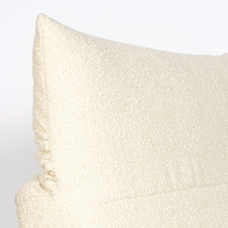 Fauteuil design confortable blanc en laine bouclée - Wings 