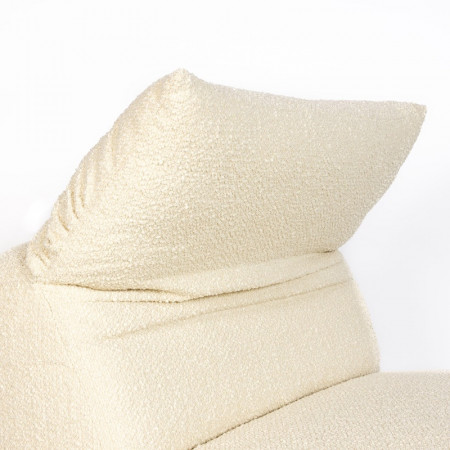 Fauteuil design confortable blanc en laine bouclée - Wings 