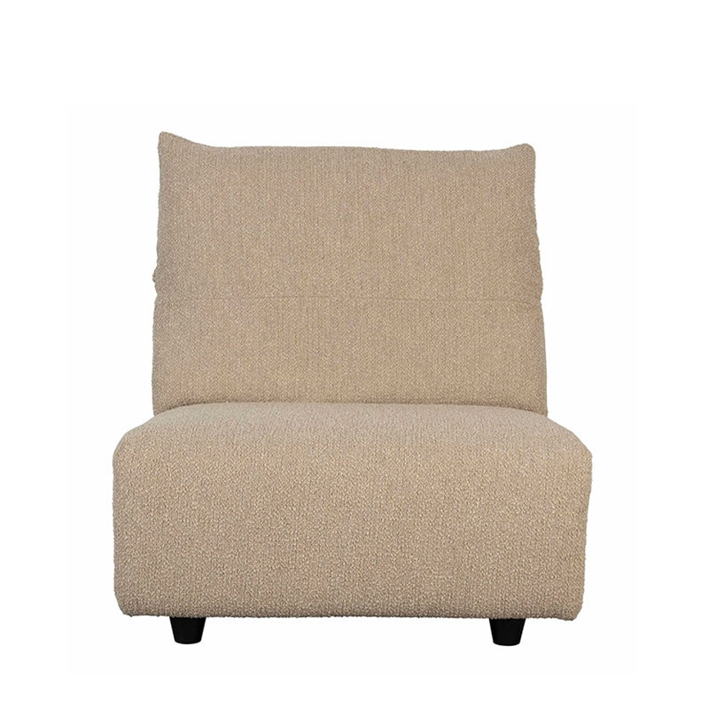 Fauteuil design confortable beige en laine bouclée - Wings 