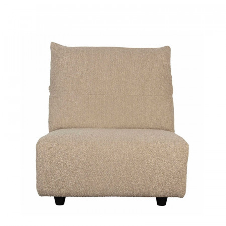 Fauteuil design confortable beige en laine bouclée - Wings 