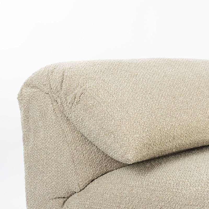 Fauteuil design confortable beige en laine bouclée - Wings 
