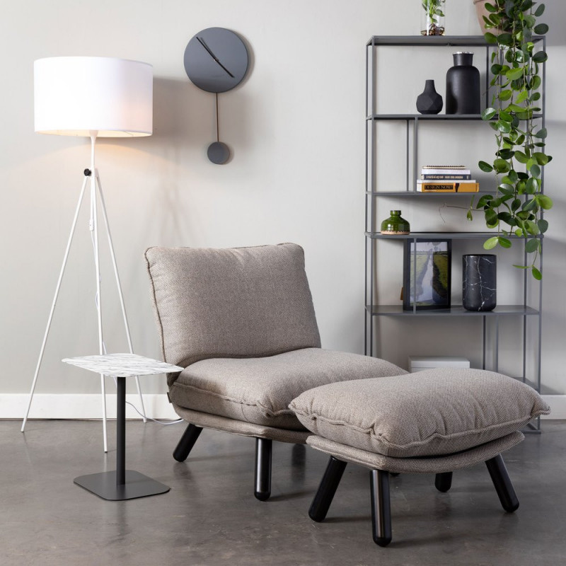 Petit fauteuil salon design gris clair Lazy Zuiver