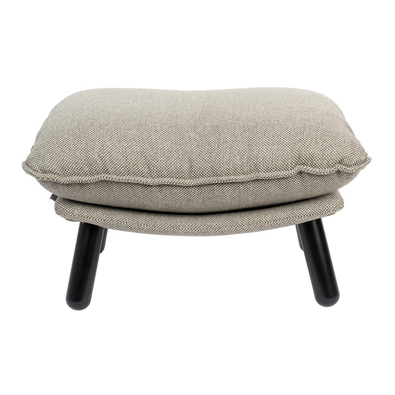 Petit pouf gris clair confortable en tissu Lazy Zuiver