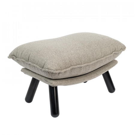 Pouf gris clair confortable en tissu Lazy Zuiver