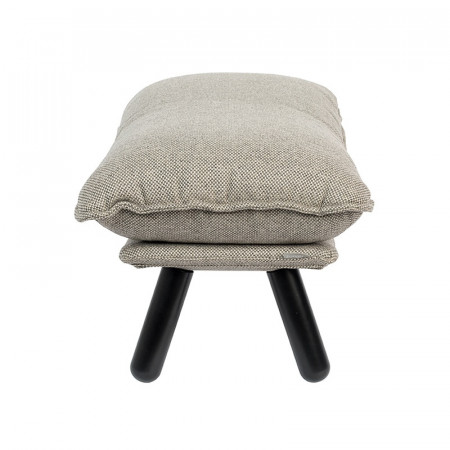 Petit pouf gris clair confortable en tissu - Lazy 