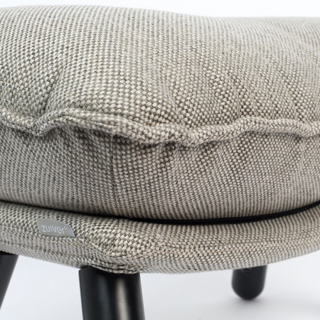 Petit pouf gris clair confortable en tissu - Lazy 