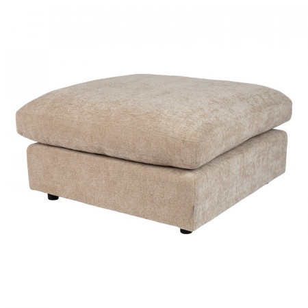 Pouf tissu beige carré confortable Sense Zuiver